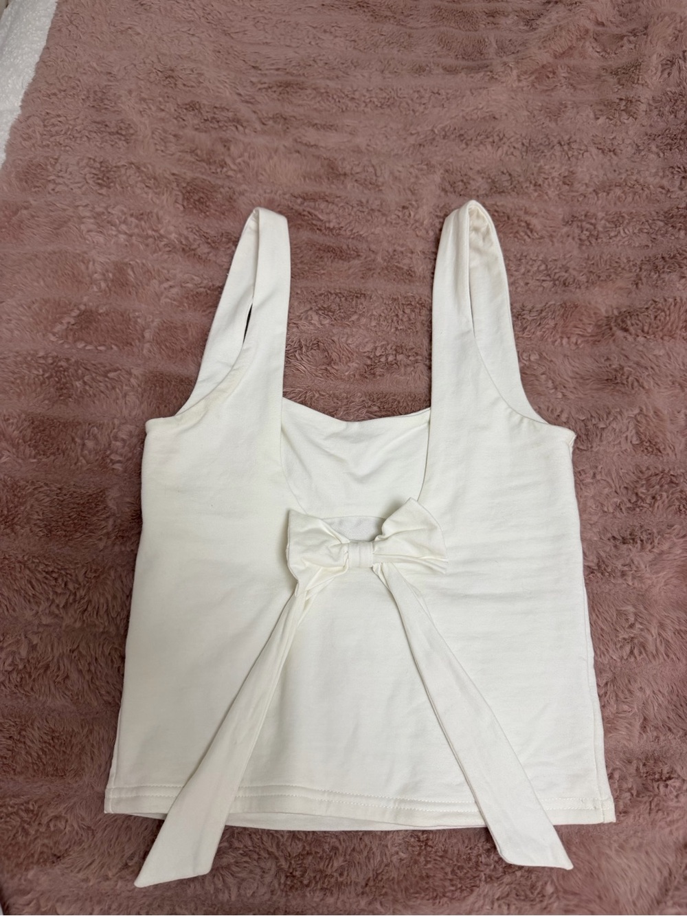 Women's White Bow-Front Tank Top